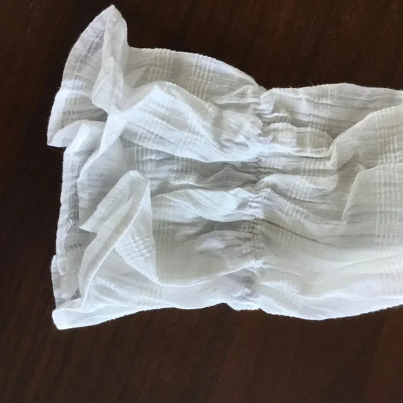 JUS DE POM | Crochet Trim Blouse | 100 % Cotton | White | Feminine |Croch US S-M - Picture 9 of 10